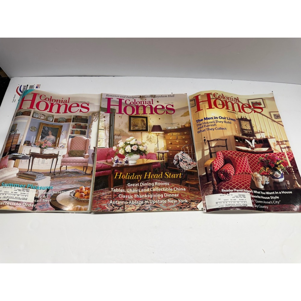 Colonial Homes Magazine 1998 Lot of 3 July September November Interior Design